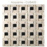 Mosaïque 30x30 en pierre beige et verre centre noir (CUB402)