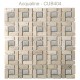Mosaïque 30x30 en pierre beige et verre centre Alu (CUB404)