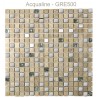 Mosaïque 30x30 en verre argent, pierre beige et Alu (GRE500)