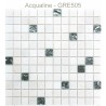 Mosaïque 30x30 en verre argent, pierre blanc (GRE505)