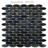 Mosaïque 30x30 ovale en verre irisé noir pétrole (IRI102)