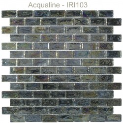 Mosaïque 30x30 en verre irisé gris pétrole (IRI103)