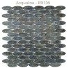 Mosaïque 30x30 ovale en verre irisé gris pétrole (IRI105)