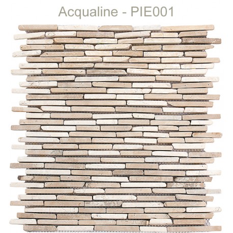 Mosaïque 30x30 pierre Marron / Blanc (PIE001)