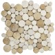Mosaïque 30x30 pierre ronde variable clair / Beige (PIE026)
