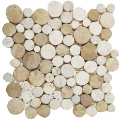 Mosaïque 30x30 pierre ronde variable clair / Beige (PIE026)