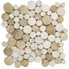 Mosaïque 30x30 pierre ronde variable clair / Beige (PIE026)