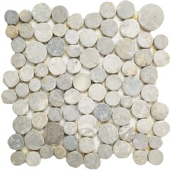 Mosaïque 30x30 pierre ronde variable clair / Gris (PIE027)