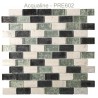 Mosaïque 30x30 verre Argent / Marron et pierre beige claire (PRE602)