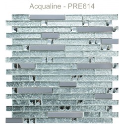 Mosaïque 30x30 verre argent métal Alu et bijoux (PRE614)