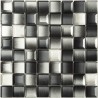 Mosaïque 30x30 verre dégradé noir / blanc (3D001)