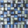 Mosaïque 30x30 verre dégradé bleu / vert d'eau / Noir / Blanc (3D002)